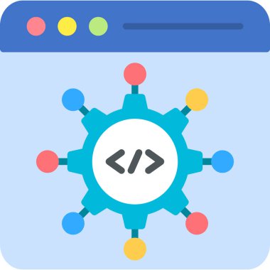 Programlama. Web simgesi basit illüstrasyon