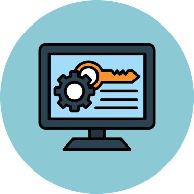 Web geliştirme düz simgesi, vektör çizim