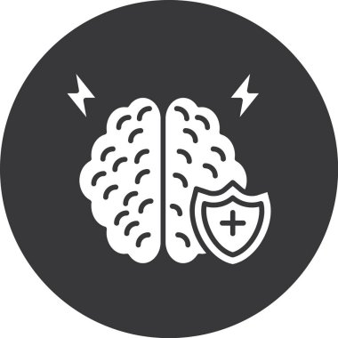 beyin ikonu vektör illüstrasyonu