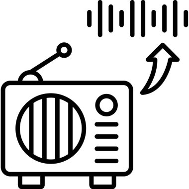 radyo anten anteni simgesi. Beyaz arkaplanda izole edilmiş web tasarımı için televizyon anten uydu vektör simgesi