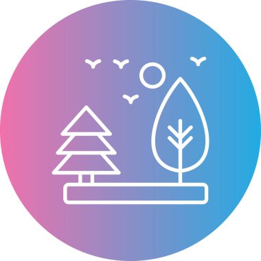 Bir ağaç simgesinin vektör illüstrasyonu