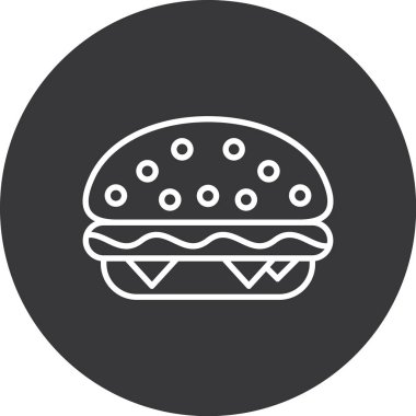 Hamburger. Web simgesi basit illüstrasyon