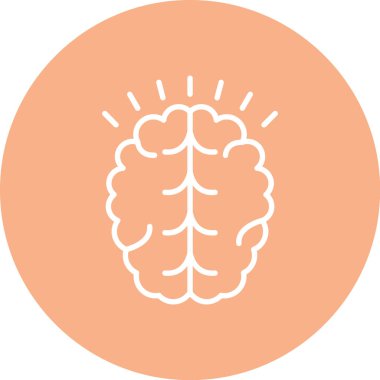 Beyin. Web simgesi basit illüstrasyon