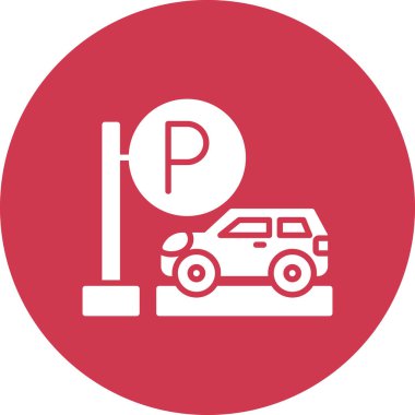 araba park simgesi vektör illüstrasyon