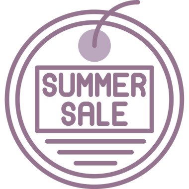 Yaz indirimi. Web simgesi basit illüstrasyon