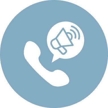 Telefon çağrı ikonu. Vektör biçimi düz ikonik sembol, yuvarlak açılar, kobalt rengi, beyaz arkaplan.