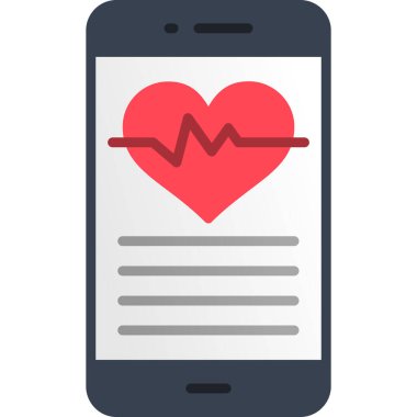 kalp telefon vektörü çizimi, basit tasarım