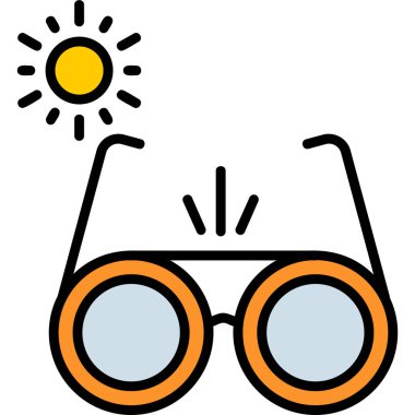 yaz güneşi ikon vektör illüstrasyonu