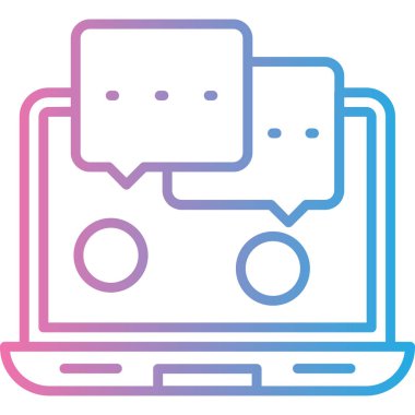 Sohbet baloncukları vektör illüstrasyon tasarımı ile bilgisayar monitörü