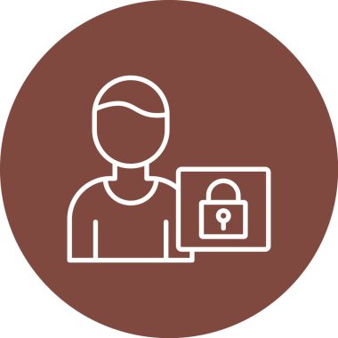 Çanta simgesi olan bir adamın vektör çizimi, güvenlik kavramı, koruma