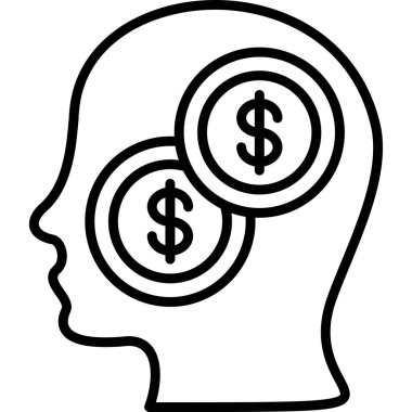 İnsan kafa simgesi vektör illüstrasyonu