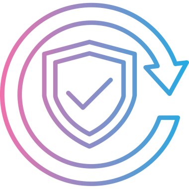 Bir kalkan simgesinin vektör illüstrasyonu