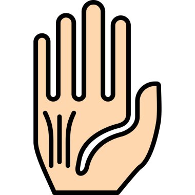 El hareketi ikonu. özet insan jest vektör rengi düz izole