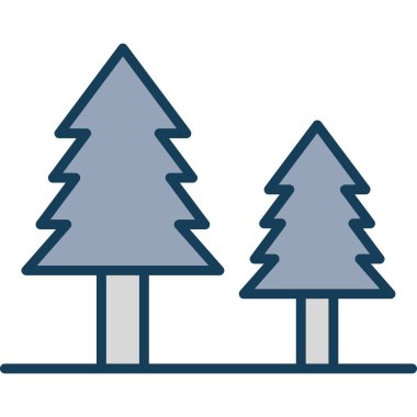 Ağaçlar simgesi, vektör illüstrasyonu
