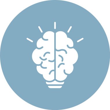 Beyin ampul vektör simgesi