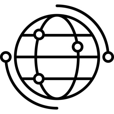 Dünya ikonu, tasarım taslağı. vektör illüstrasyonu.