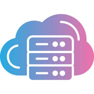 Bulut deposu. vektör simgesi basit resimleme