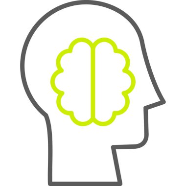 Beyin. Web simgesi vektör illüstrasyonu