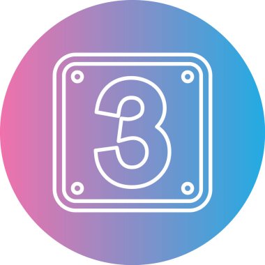 3d sayı simgesi, vektör illüstrasyon tasarımı