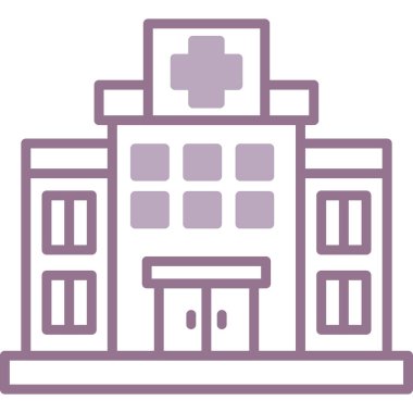 Hastane binası vektör çizgisi simgesi