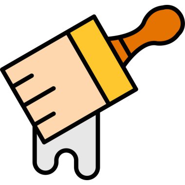 fırça simgesi ve vektör illüstrasyonu beyaz arkaplanda izole edildi