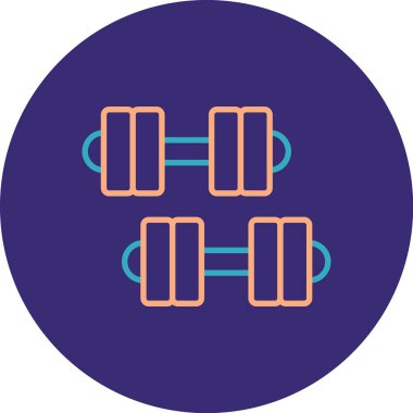 Spor Salonu Simgesi, Basit Renk Vektörü İllüstrasyonu