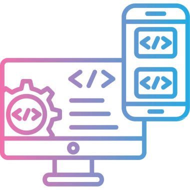 Web tasarımı ve geliştirme vektör çizgisi simgesi