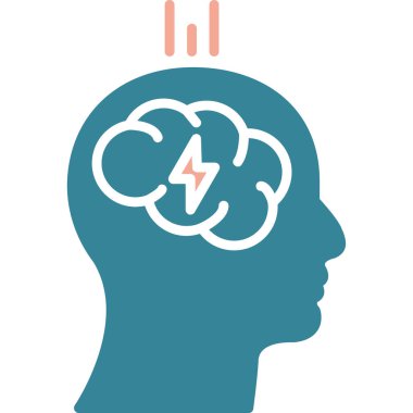 Ampul ve şimşek ikonlu beyin