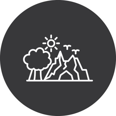 Modern b 'nin vektör illüstrasyonu dağın ikonundan yoksun