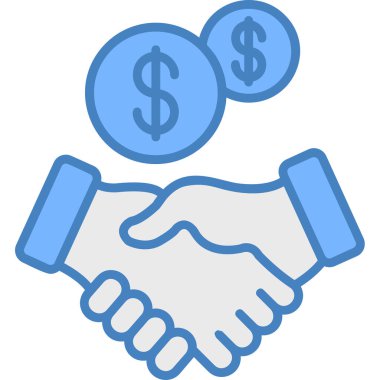 iş tokalaşma simgesi, düz tasarım vektör çizimi