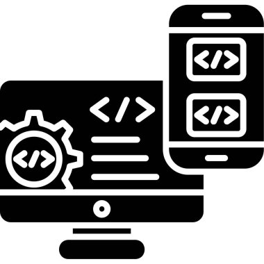 Mobil Geliştirme simgesi, vektör illüstrasyonu