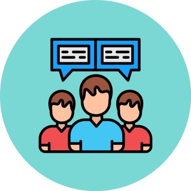 sosyal medya sohbet vektör illüstrasyon tasarımı olan grup insanları