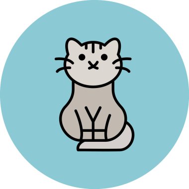 Kedi. Web simgesi basit illüstrasyon