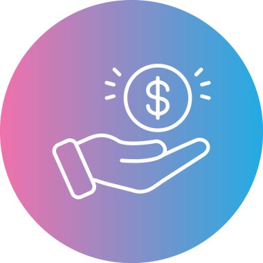 Para için. Web simgesi basit illüstrasyon