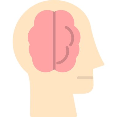 Düz stilde insan beyni anatomisi simgesi