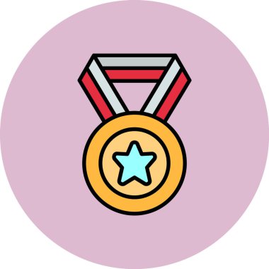 Madalya vektör renk çizgisi simgesi