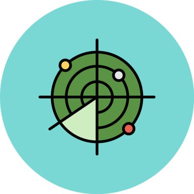 Düz hedef simgesini, vektör, illüstrasyon