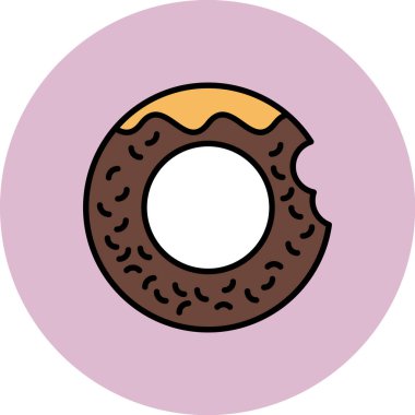 donut simgesi, basit vektör illüstrasyonu