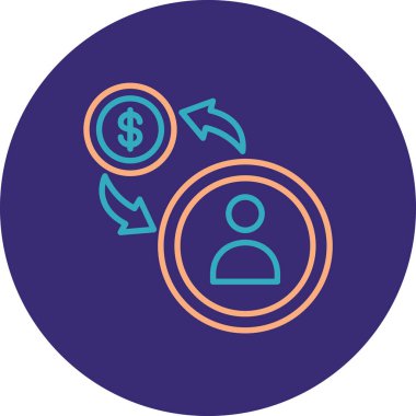 İş ve finans simgesinin vektör illüstrasyonu