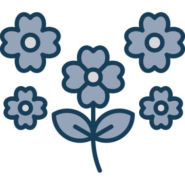 Çiçek süsleme doğa simgesi - ana hatları biçiminde