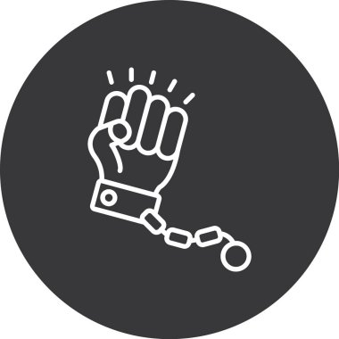 İnsan eli yuvarlanmış vektör simgesi