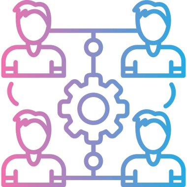 Takım çalışması. Web simgesi basit illüstrasyon