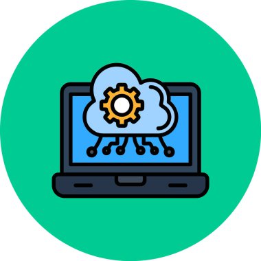 Bulut hesaplama simgesi. Web için bulut vektör simgelerinin özet çizimi