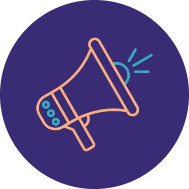 Megafon Simgesi, Basit Renk Vektörü İllüstrasyonu