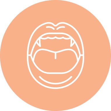 güzel ve sevimli gülümseme çizgisi vektör simgesi