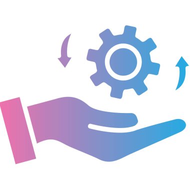 el ve dişli ikon vektör çizimi