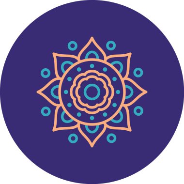 Güzel bir mandala çiçeğinin vektör çizimi