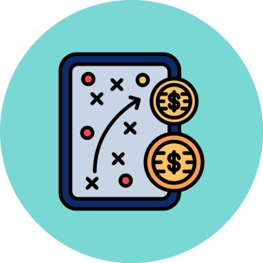 Dolar sembollü kumarhane çipi vektör illüstrasyon grafik tasarımı