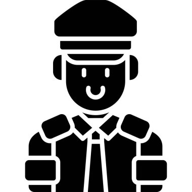 Polis memuru ikon vektör illüstrasyonu