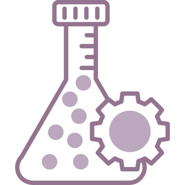 Kimyasal laboratuvar simgesi, vektör illüstrasyonu